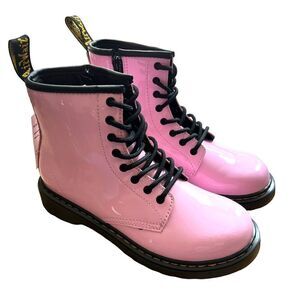 Dr. Doc Martens 1460 Pink Patent Leather Combat Boots Size 5‎ Women’s NWOB x22